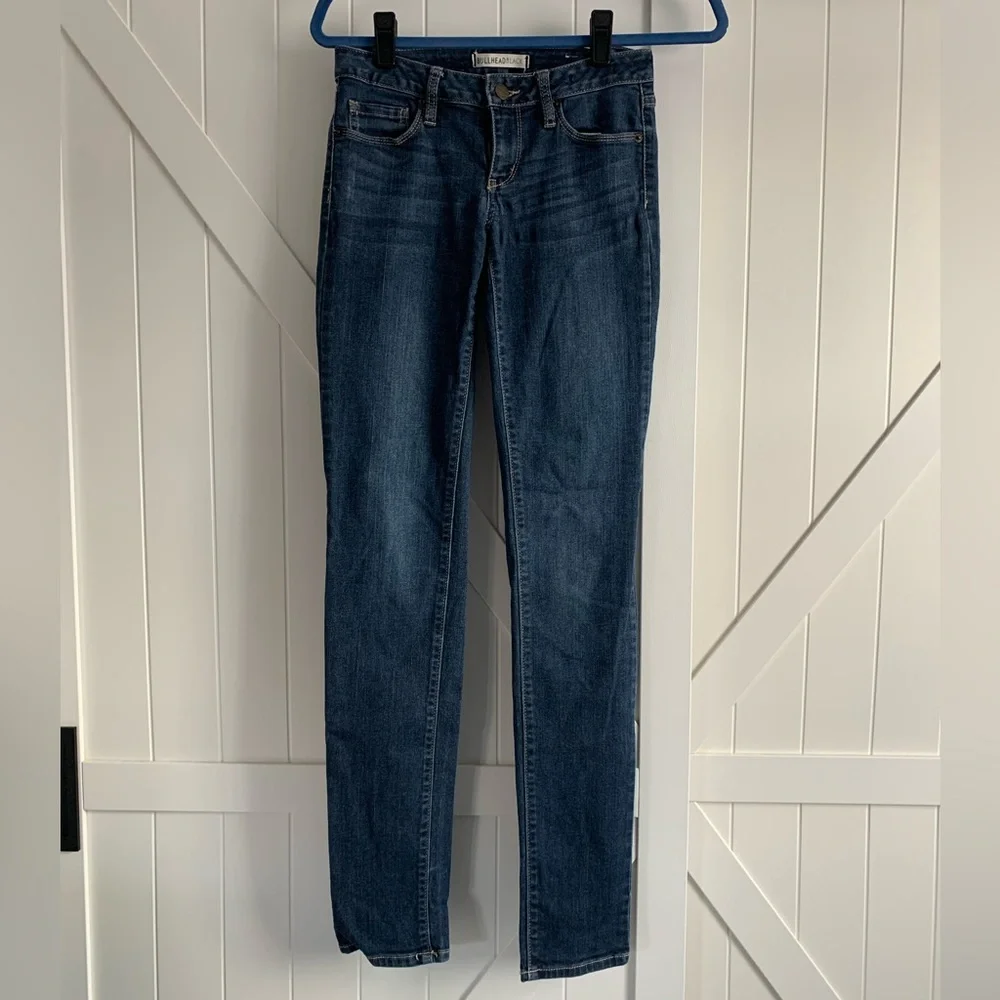 Juniors Bullhead Black Super Skinny Dark Blue Denim Jeans Sz 3L 3 Long